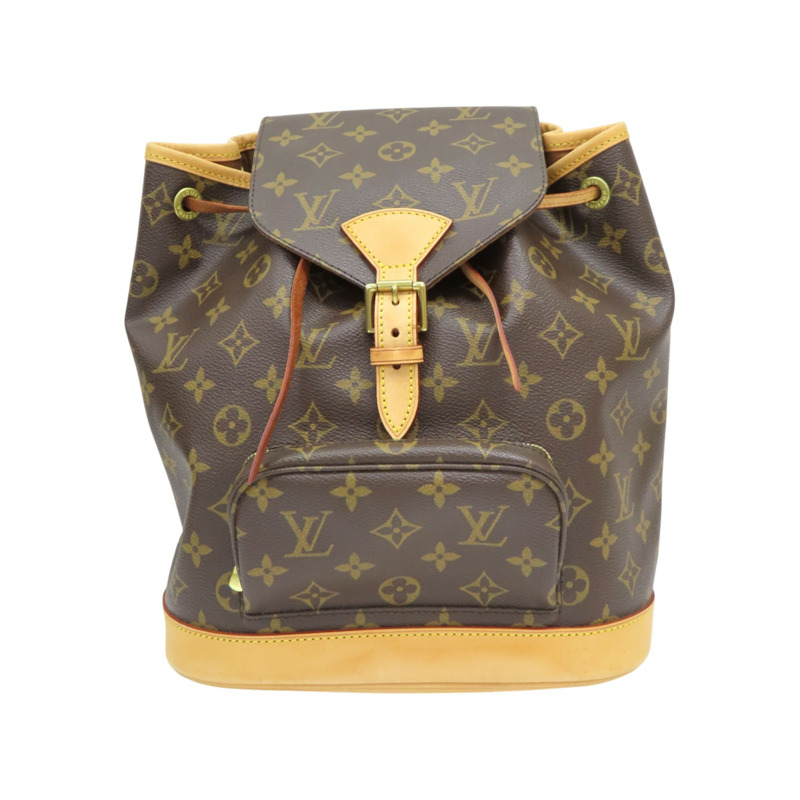 棕色 原花帆布 Montsouris MM 後背包【LOUIS VUITTON LV 路易威登】 M51136-0