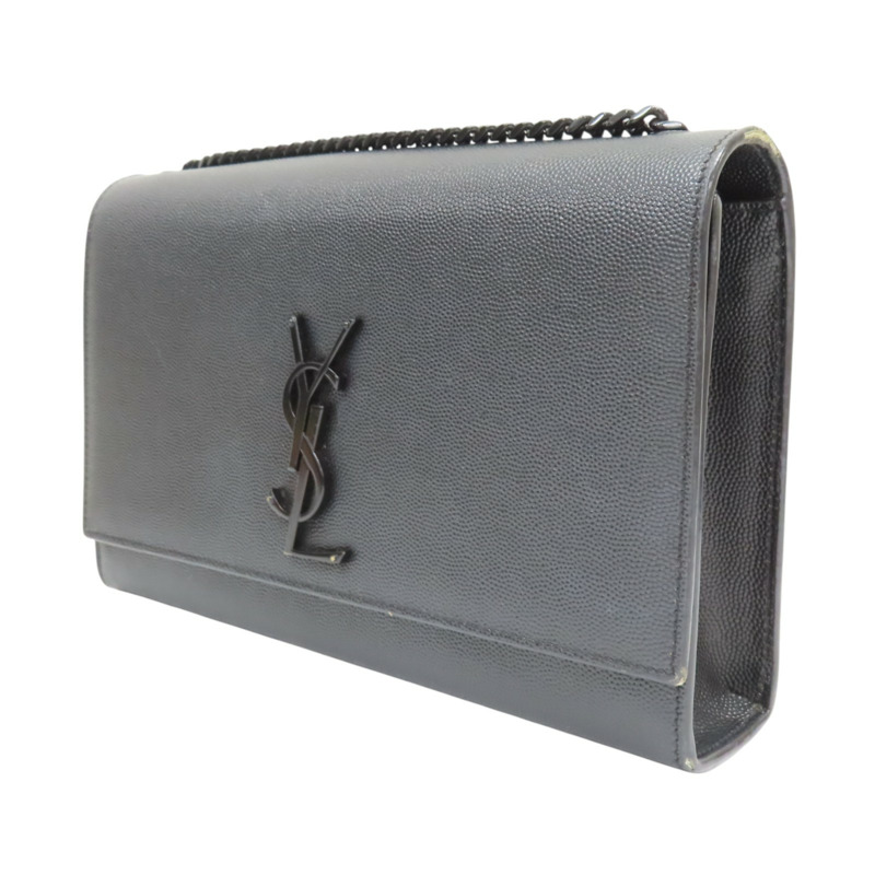 黑色 牛皮 KATE粒面皮革 中型手袋  肩背包【SAINT LAURENT YSL 聖羅蘭 】 364021BOW0U1000-2