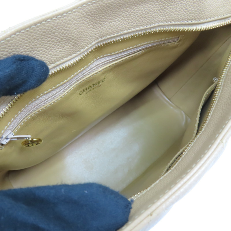 駱駝色 菱格紋 荔枝牛皮 Medallion 復刻版手提包【CHANEL 香奈兒】 A01804-4