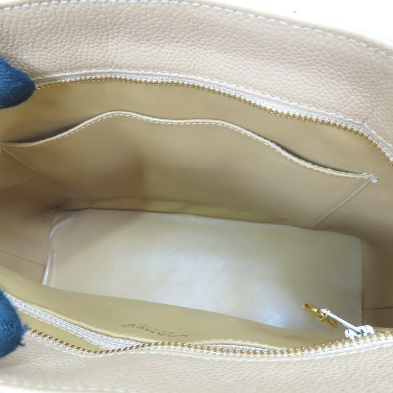 駱駝色 菱格紋 荔枝牛皮 Medallion 復刻版手提包【CHANEL 香奈兒】 A01804-6