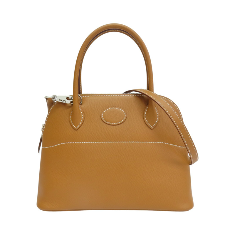 金棕色 Epsom牛皮 Bolide 27 柏莉包 兩用包 Z刻 銀扣【HERMES 愛馬仕】-0