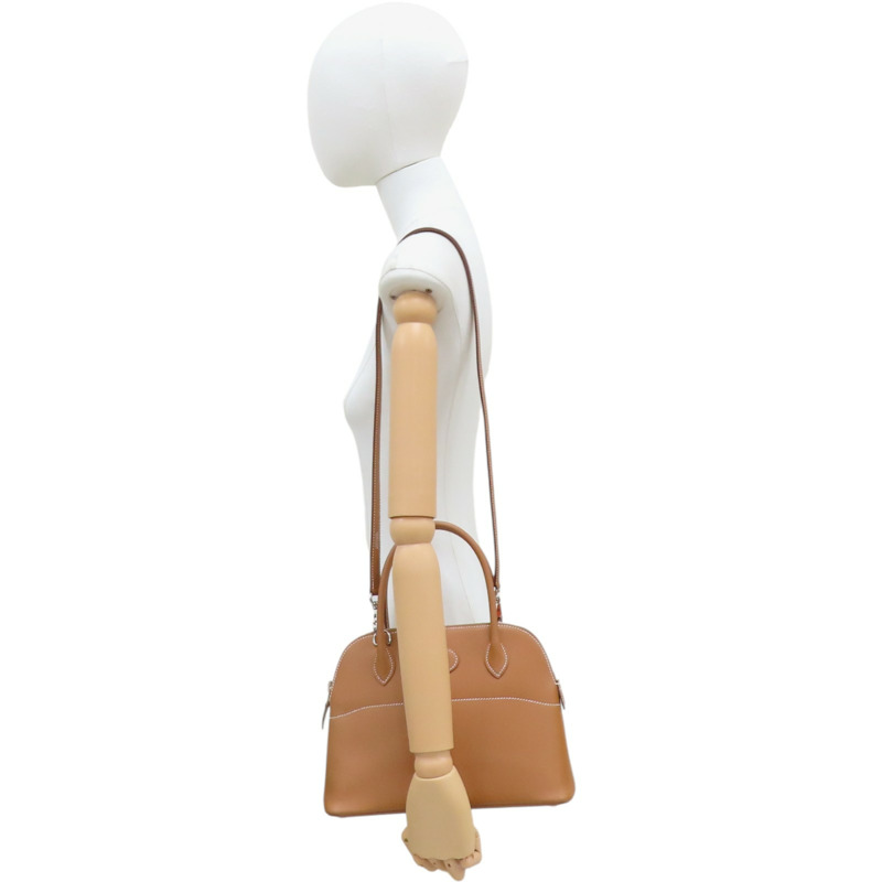 金棕色 Epsom牛皮 Bolide 27 柏莉包 兩用包 Z刻 銀扣【HERMES 愛馬仕】-10