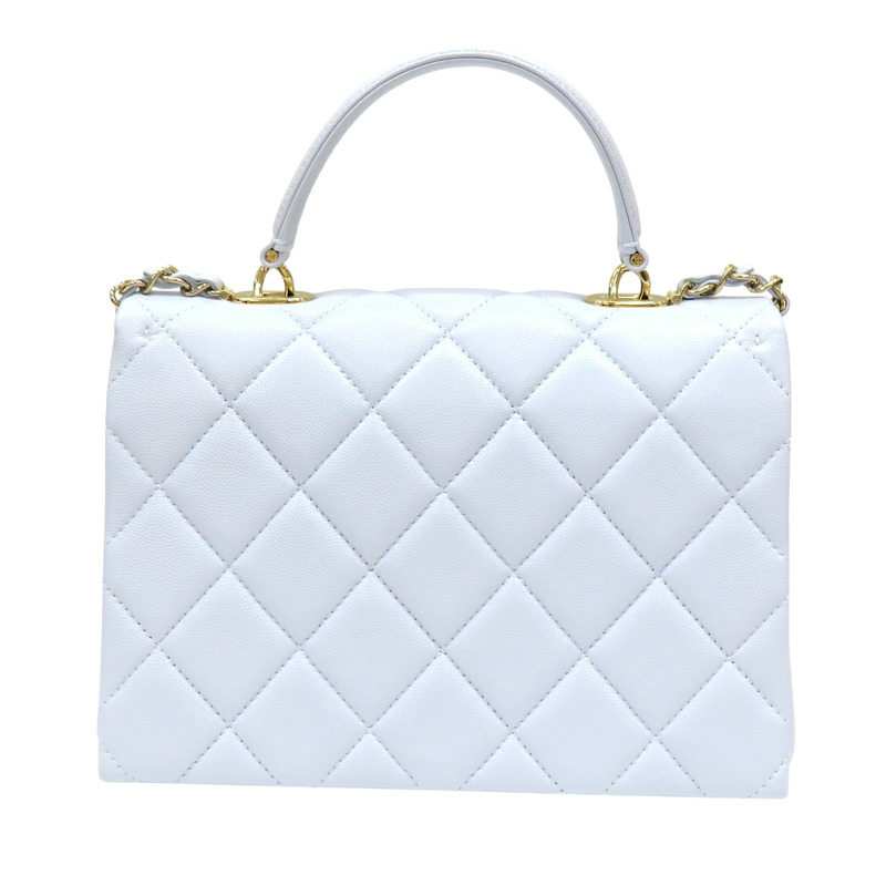 寶寶藍 菱格紋 牛皮 淡金扣 鏈帶包 兩用包【CHANEL 香奈兒】 AS4712-1