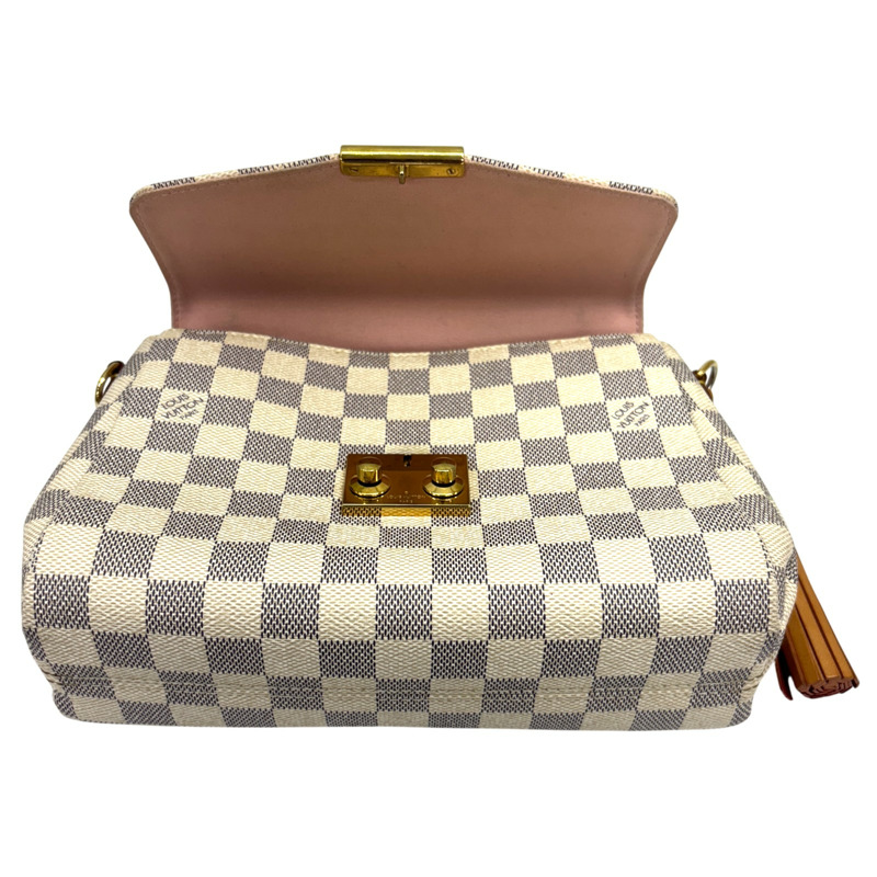 白色 棋盤格帆布 帆布 Croisette 兩用包【LOUIS VUITTON LV 路易威登】 N41581-4