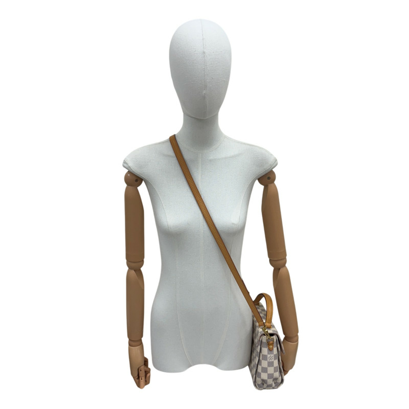 白色 棋盤格帆布 帆布 Croisette 兩用包【LOUIS VUITTON LV 路易威登】 N41581-9