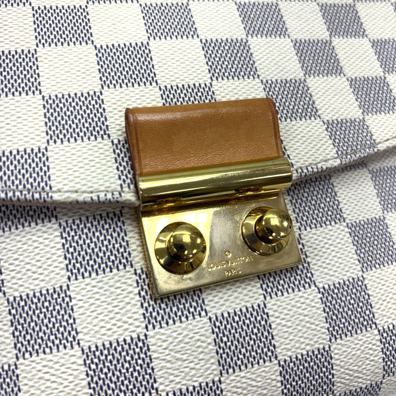 白色 棋盤格帆布 帆布 Croisette 兩用包【LOUIS VUITTON LV 路易威登】 N41581-10