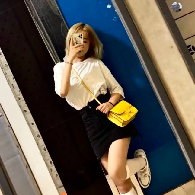 HERMES Constance 24 - 鴕鳥皮檸檬黃銀 U-10