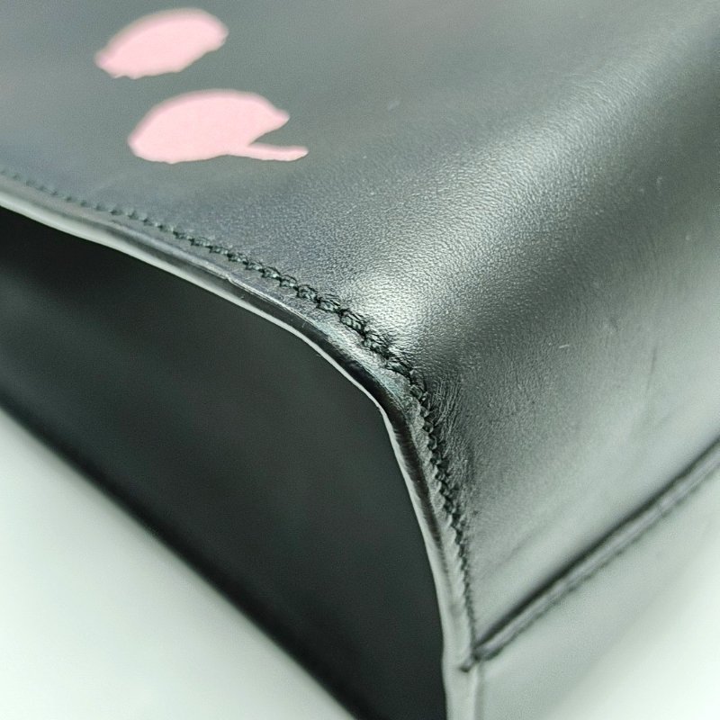 GUCCI托特包黑色牛皮印花單肩包手提包斜挎包金色五金-10