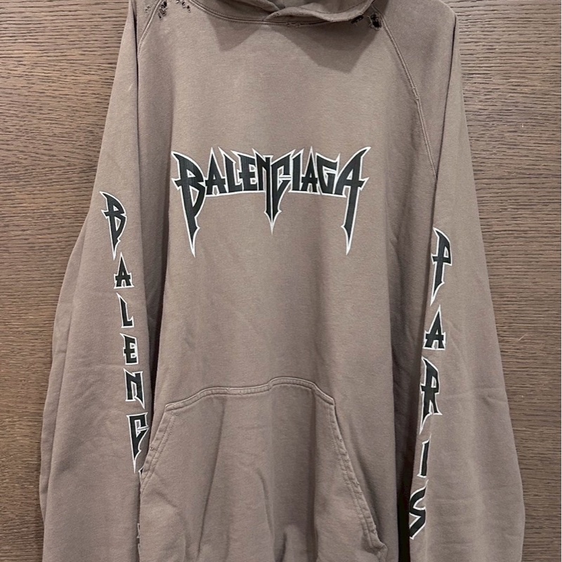 巴黎世家卡其logo帽踢-3