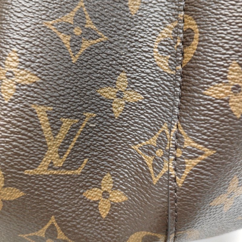 LOUIS VUITTON NEONOE棕色塗層帆布老花印花單肩包斜挎包金色五金可拆卸肩帶-9