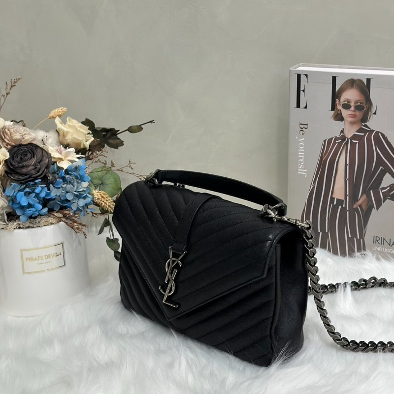 YSL College手提學院包 - 黑銀-3