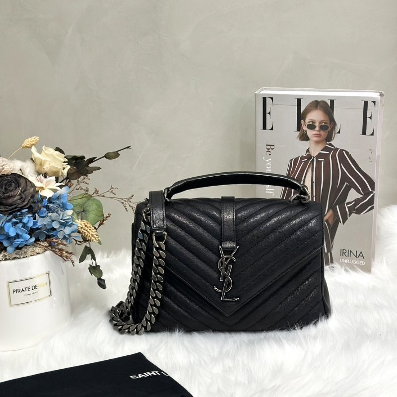 YSL College手提學院包 - 黑銀-7