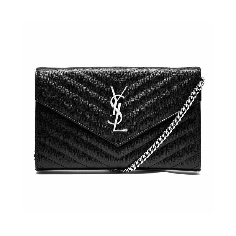 SAINT LAURENT Grand Puder 馬特拉塞凸紋單肩包 黑色 BOW02 1000-0