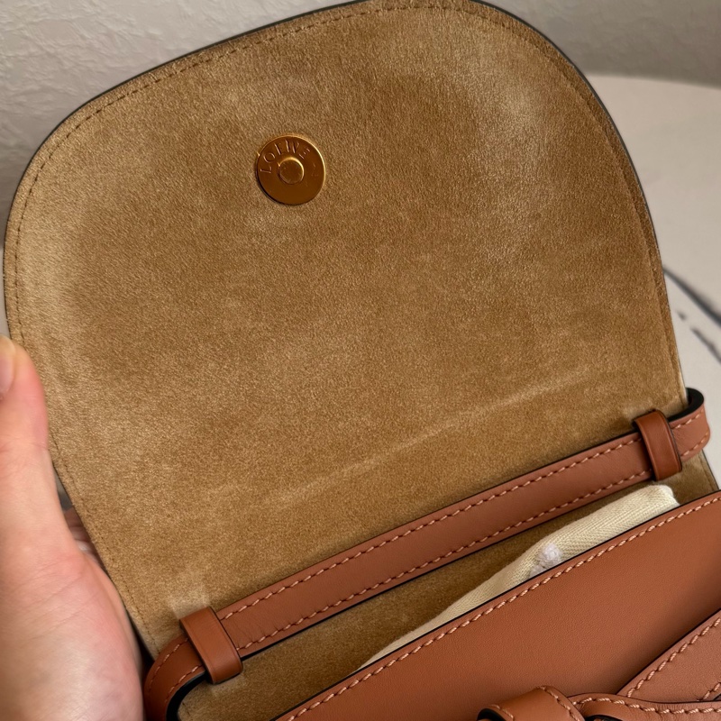 Loewe焦糖色Mini Gate Dual bag斜背包-17
