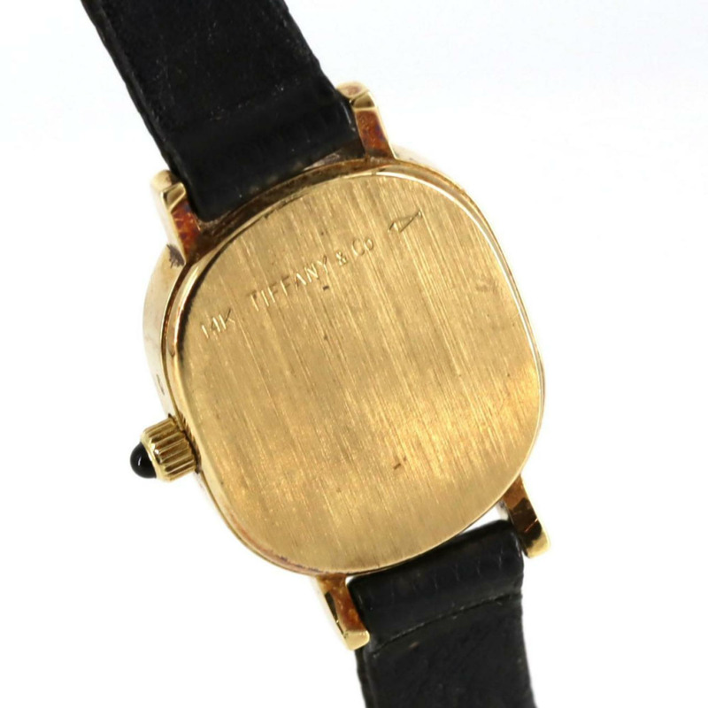 蒂芬妮經典橢圓形黃金石英錶-4