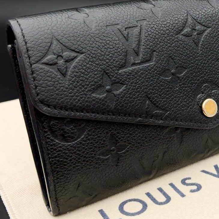🌷LouisVuitton 黑色壓紋長夾錢包 ｜經典花紋✦fufu style 精品✦ 氣質款｜-5