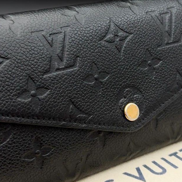 🌷LouisVuitton 黑色壓紋長夾錢包 ｜經典花紋✦fufu style 精品✦ 氣質款｜-6