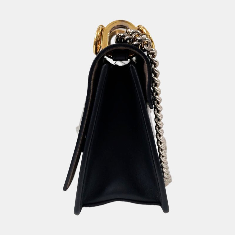 FENDI Kan I F 小號黑色牛皮單肩包斜挎包金色銀色五金可拆卸肩帶-2