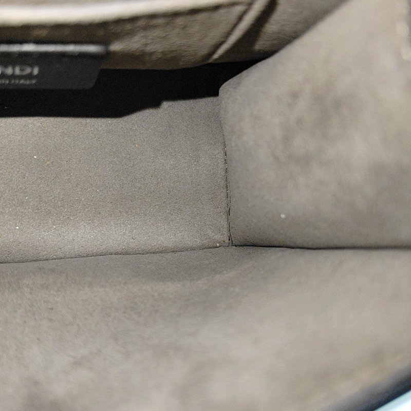 FENDI Kan I F 小號黑色牛皮單肩包斜挎包金色銀色五金可拆卸肩帶-19