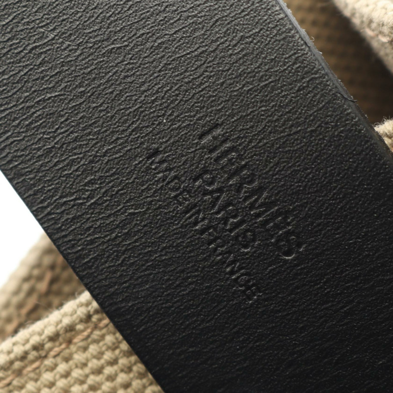 HERMES Etrivieres 購物托特包 帆布皮革 米色 marfa SHW 二手-3
