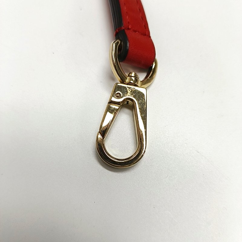 LOUIS VUITTON LOCKY BB 红色涂层帆布老花锁头包单肩包手提包斜挎包金色五金可拆卸肩带-14