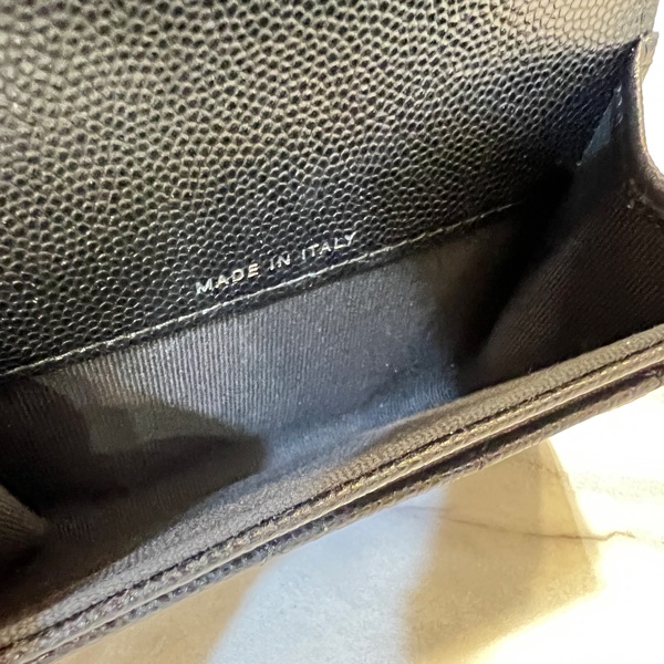 Chanel 黑荔枝霧銀釦Boy下蓋卡包-8