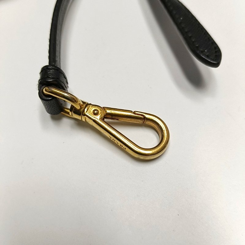 PRADA Promenade 黑色牛皮徽標貝殼包單肩包 金色五金 可拆卸肩帶-14