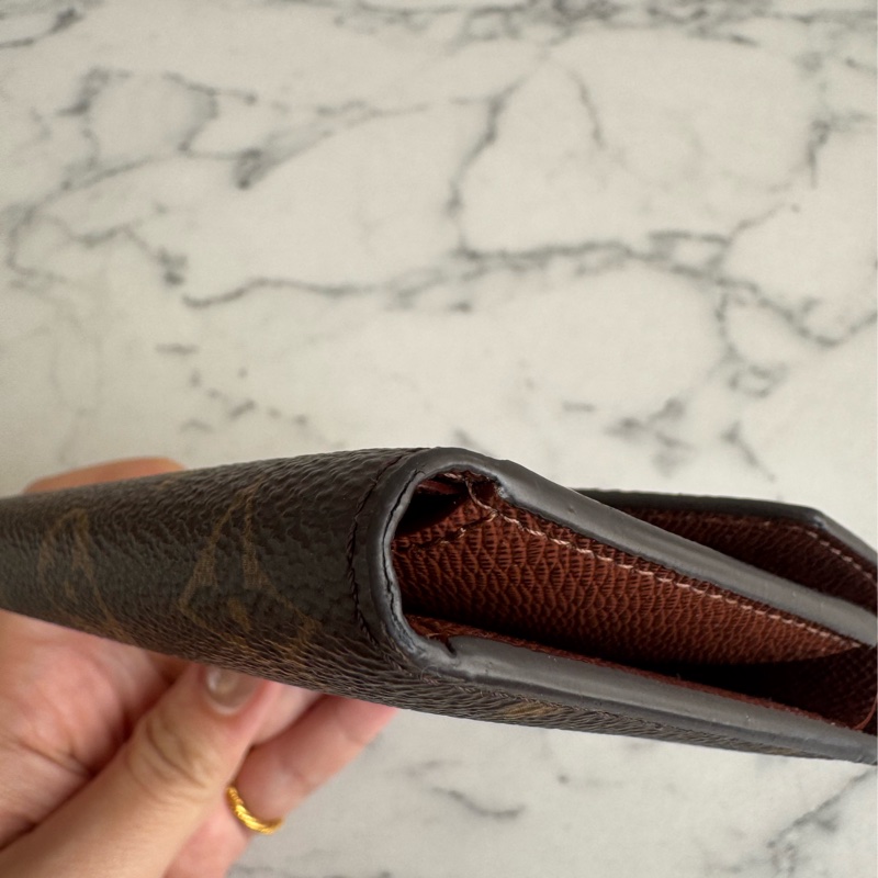 LV花紋內咖三折短夾 經典不敗款-8