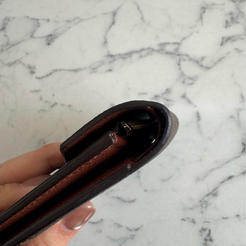 LV花紋內咖三折短夾 經典不敗款-9