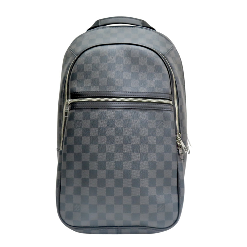 黑色棋盤格 帆布 Michael 後背包【LOUIS VUITTON LV 路易威登】 N58024-0