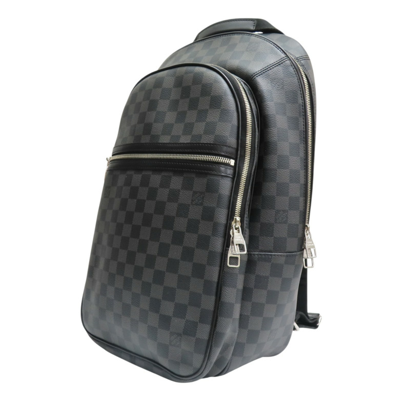 黑色棋盤格 帆布 Michael 後背包【LOUIS VUITTON LV 路易威登】 N58024-2
