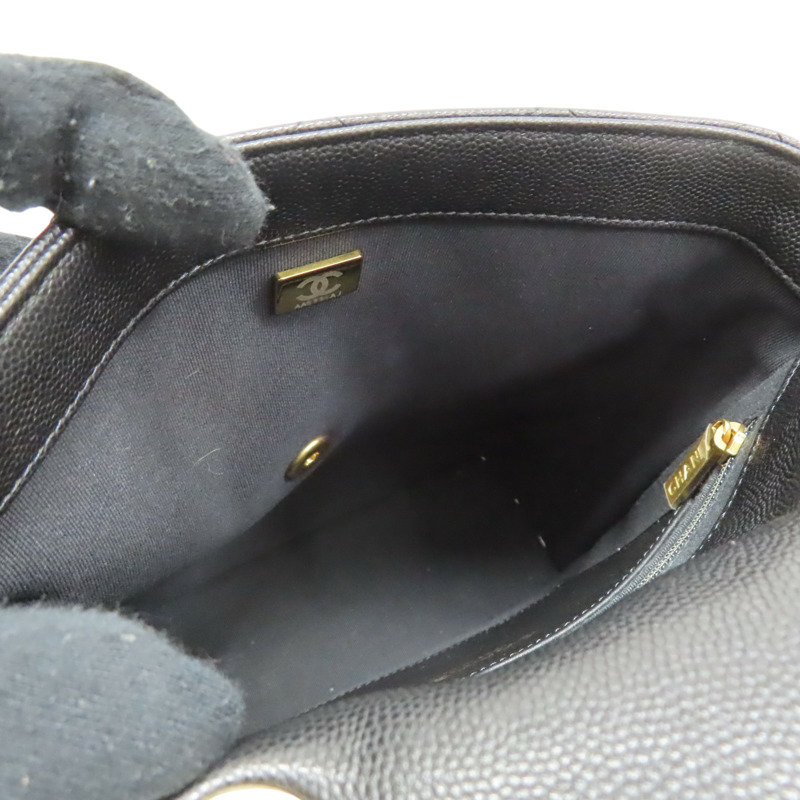 黑色 荔枝紋牛皮 後背包【CHANEL 香奈兒】 AS4490-5