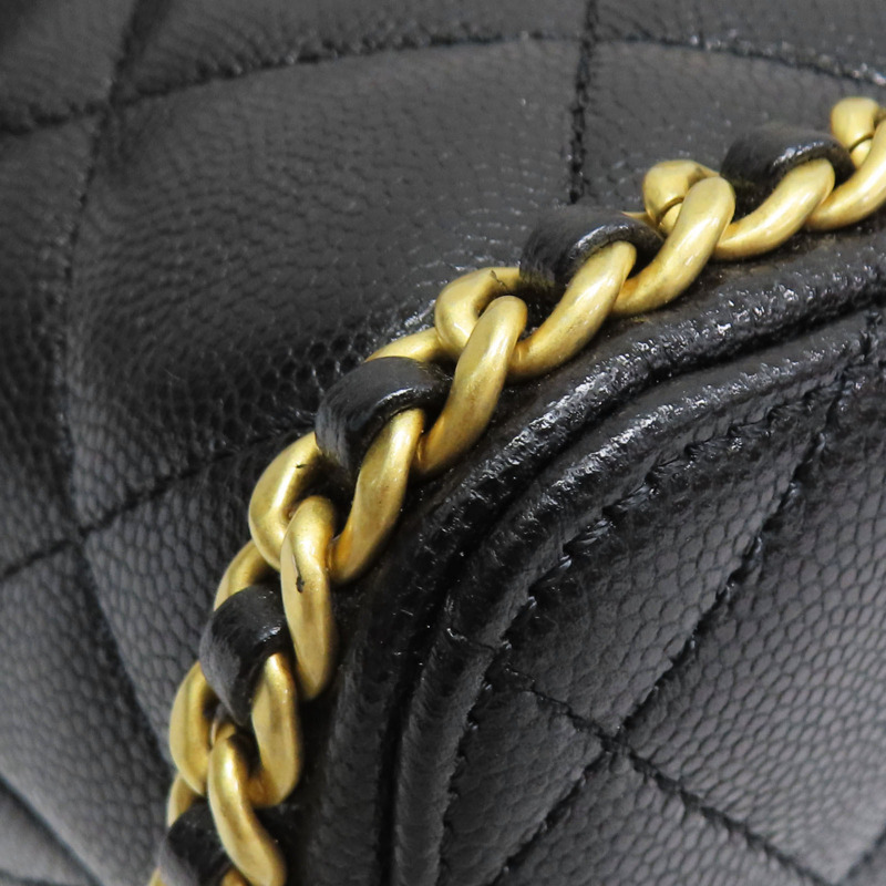 黑色 荔枝紋牛皮 後背包【CHANEL 香奈兒】 AS4490-10