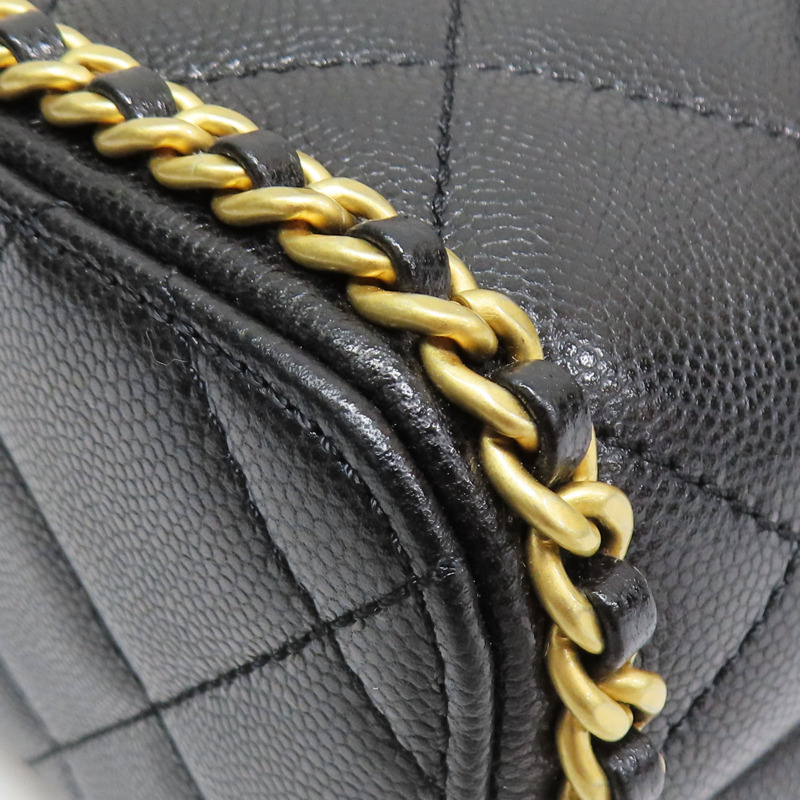 黑色 荔枝紋牛皮 後背包【CHANEL 香奈兒】 AS4490-11