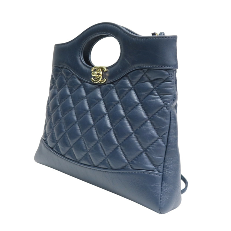 藍色 菱格紋 牛皮 31 Mini 肩背包【CHANEL 香奈兒】 AS4133-2