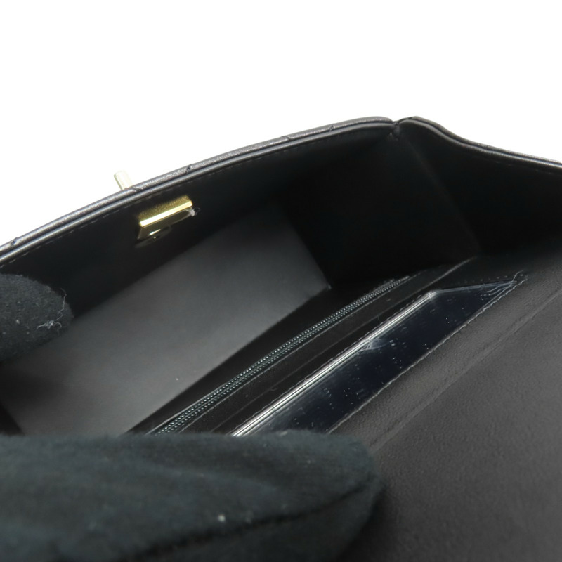 黑色 菱格紋 皮革 Top Handle 兩用包【CHANEL 香奈兒】 AS4470-5