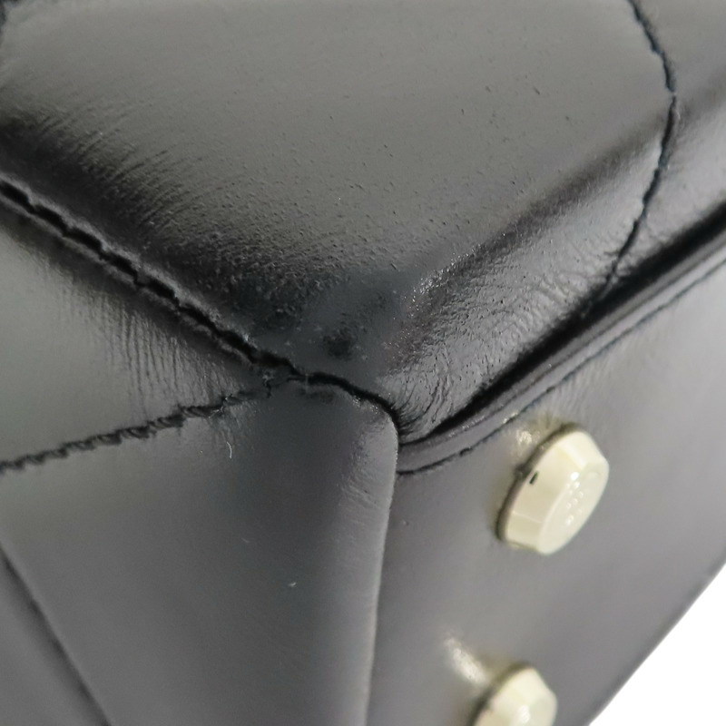 黑色 菱格紋 皮革 Top Handle 兩用包【CHANEL 香奈兒】 AS4470-10