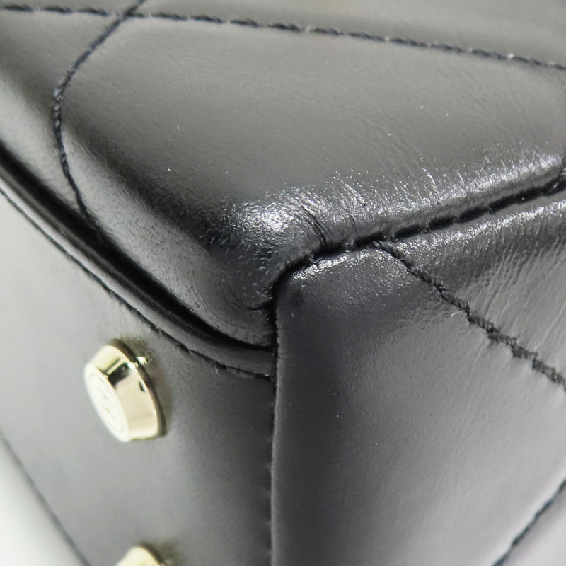 黑色 菱格紋 皮革 Top Handle 兩用包【CHANEL 香奈兒】 AS4470-11