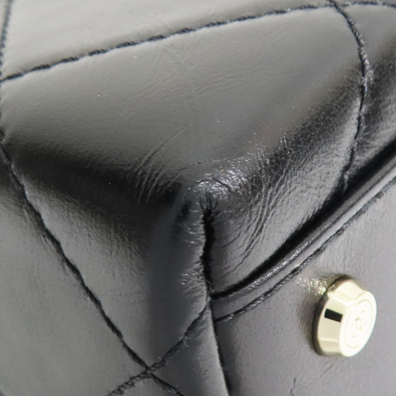 黑色 菱格紋 皮革 Top Handle 兩用包【CHANEL 香奈兒】 AS4470-12