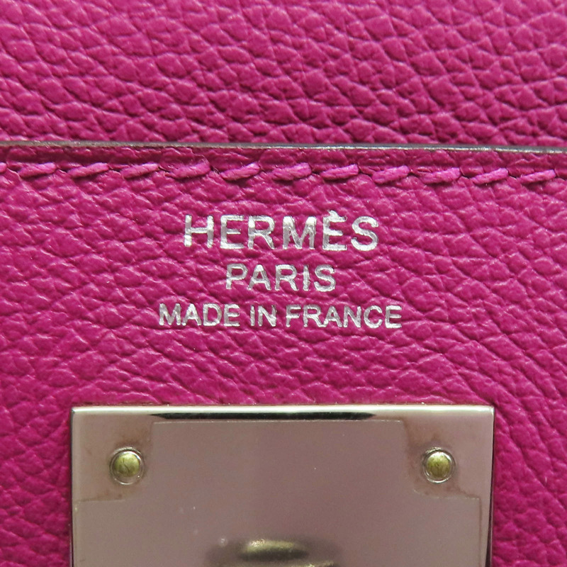 玫瑰紫 Togo牛皮 Kelly 28 凱莉包 兩用包 A刻 銀扣【HERMES 愛馬仕】-7