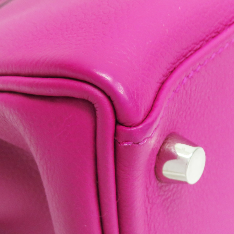 玫瑰紫 Togo牛皮 Kelly 28 凱莉包 兩用包 A刻 銀扣【HERMES 愛馬仕】-11