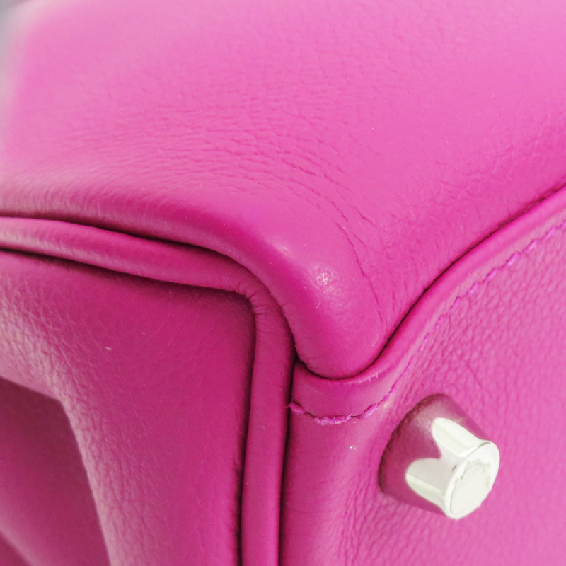 玫瑰紫 Togo牛皮 Kelly 28 凱莉包 兩用包 A刻 銀扣【HERMES 愛馬仕】-13