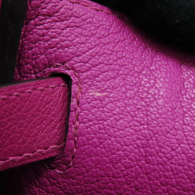 玫瑰紫 Togo牛皮 Kelly 28 凱莉包 兩用包 A刻 銀扣【HERMES 愛馬仕】-15