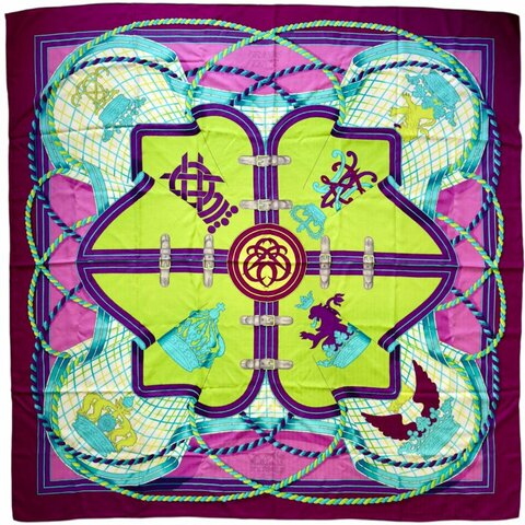 HERMES Grande Tenue shawl 140 羊絨 圍巾