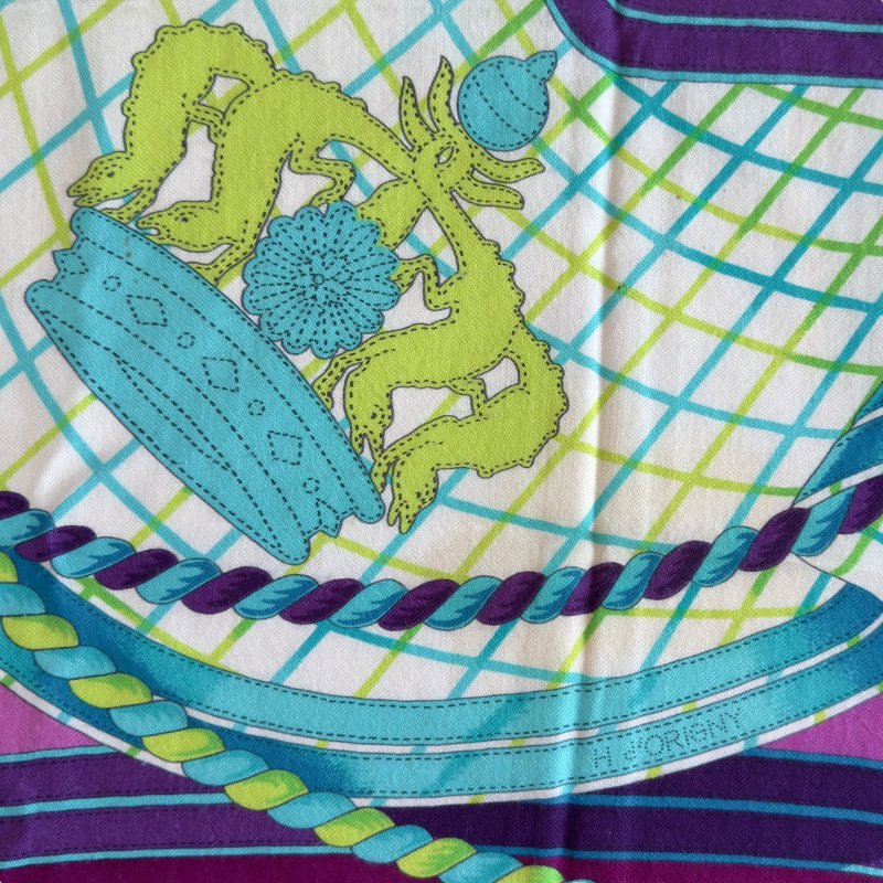 HERMES Grande Tenue shawl 140 羊絨 圍巾-4