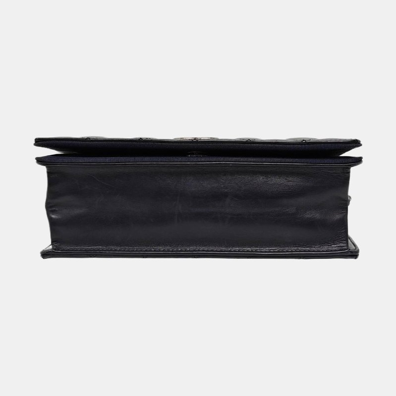 CHANEL藍色牛皮單肩包斜挎包釘色五金21開-5