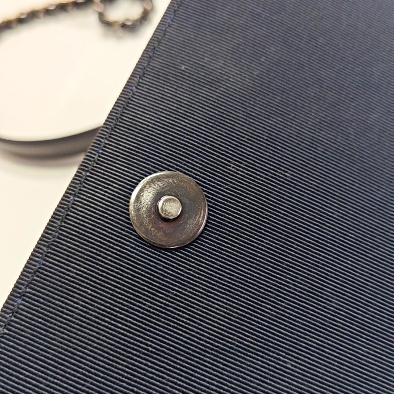 CHANEL藍色牛皮單肩包斜挎包釘色五金21開-10