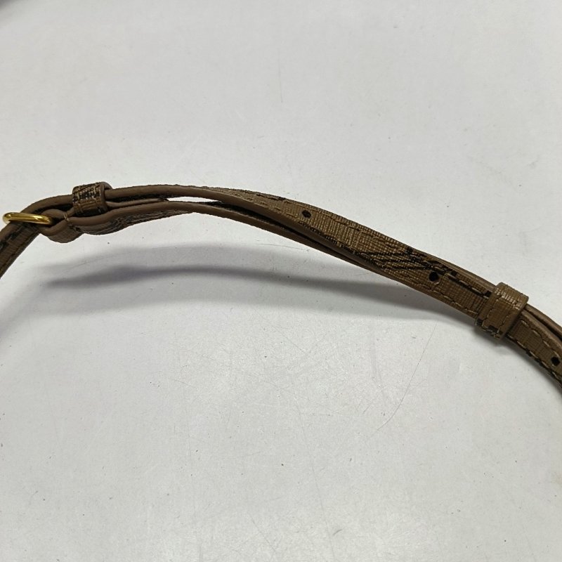 BALENCIAGA托特包超迷你卡其色塗層帆布印花斜挎包手提包單肩包金色五金可拆卸肩帶9.8新-9