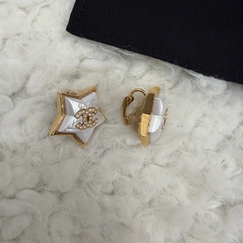 CHANEL星星夾式耳環 耳夾-0