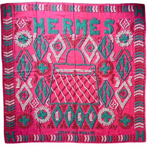HERMES Kelly en Perles wash scarf 140 珍珠凱莉包 圍巾